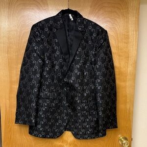 Elegant Black Swirl Pattern Blazer